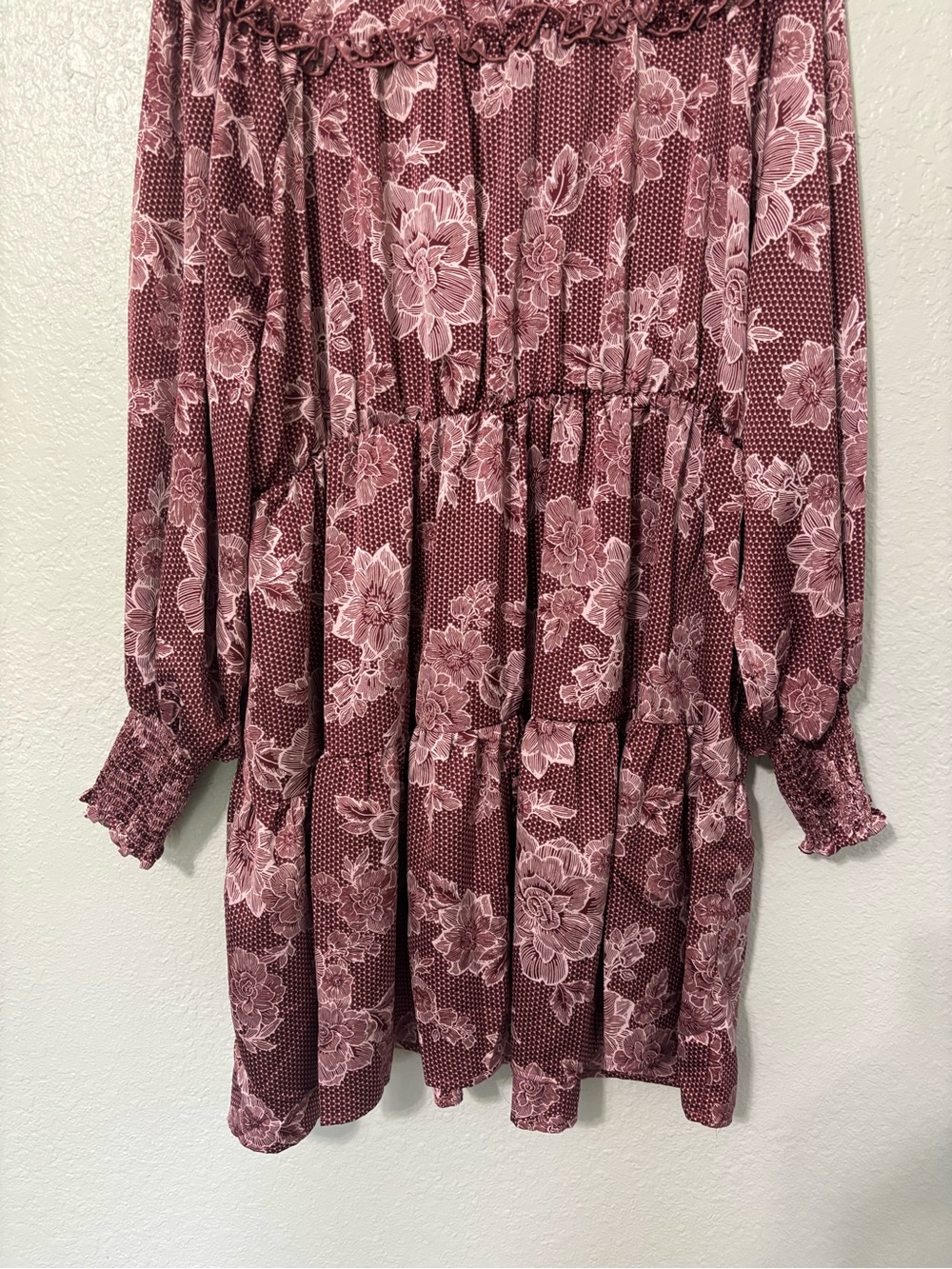 ELOQUII Elements Womens Plus Size Satin Dress with Ruffle Yoke - Picture 7 of 7